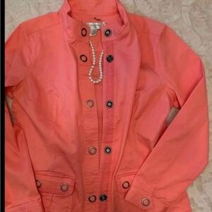 Christopher & Banks coral Utility Jacket with Military Styling